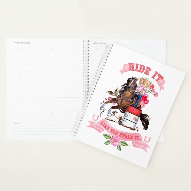 Rodeo Cowgirl Barrel Racer Planner Agenda (Display)
