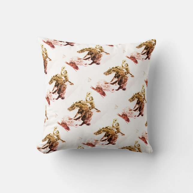 Rodeo Cowgirl (by C.M. Russell) Cushion (Front)