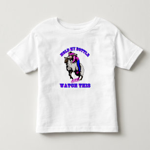 Rodeo Cowgirl Mutton Bustin" Bottle Watch This Toddler T-Shirt