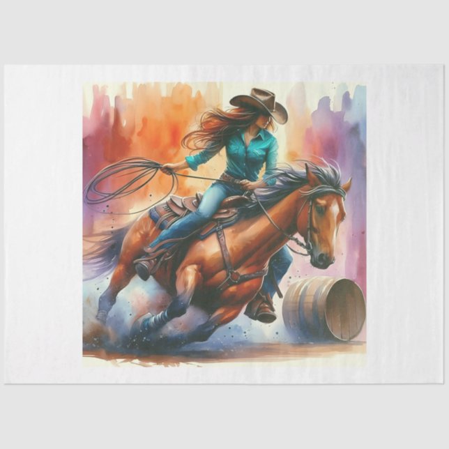 Rodeo Cowgirl Tissue Paper (Front)