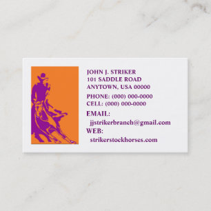 RODEO CUTTING STOCK HORSE BUSINESS CARDS COWBOY