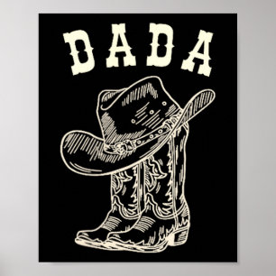 Rodeo Dada Western Cowboy Birthday Boy Family Poster