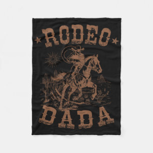 Rodeo Dada Western Cowboy Family Matching Father's Fleece Blanket