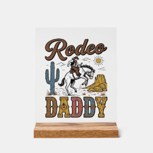 Rodeo Daddy Vintage Western Cowboy Shirt Design_1 Acrylic Sign