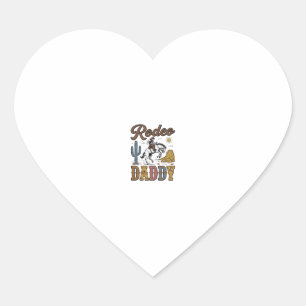Rodeo Daddy Vintage Western Cowboy Shirt Design_1 Heart Sticker