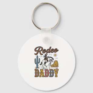 Rodeo Daddy Vintage Western Cowboy Shirt Design_1 Key Ring