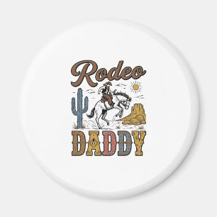 Rodeo Daddy Vintage Western Cowboy Shirt Design_1 Magnet