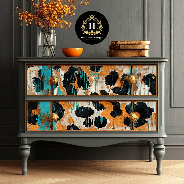 Rodeo Glam Turquoise Leopard Print Decoupage  Tissue Paper (Creator Uploaded)