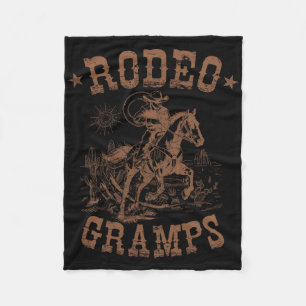 Rodeo Gramps Western Cowboy Family Matching Father Fleece Blanket