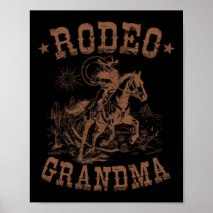Rodeo Grandma Western Cowboy Family Matching Mothe Poster