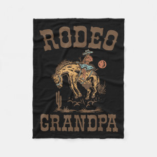 Rodeo Grandpa Cowboy Cowgirl Birthday Family Match Fleece Blanket