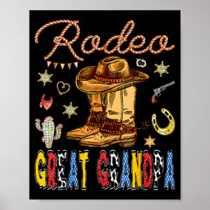 Rodeo Great Grandpa Western Birthday Cowboy Matchi Poster
