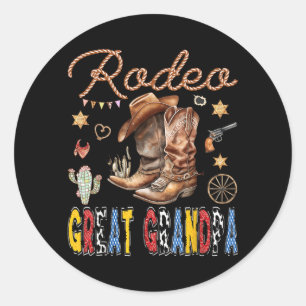 Rodeo Great Grandpa Western Cowboy Birthday Classic Round Sticker