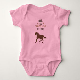 Rodeo Horse New Cowgirl In Town Baby Bodysuit