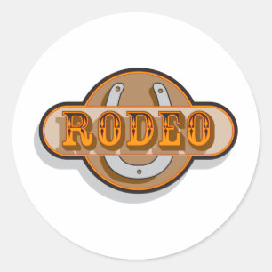 Rodeo Horseshoe Classic Round Sticker