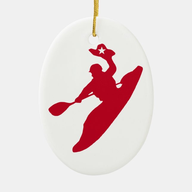 Rodeo Kayak Ceramic Tree Decoration (Front)