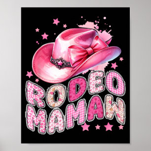 Rodeo Mamaw Pink Cowgirl 1st Birthday Family Poster