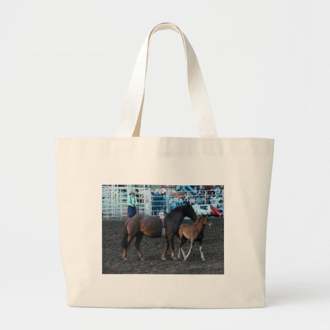 Rodeo Mare and Foal Large Tote Bag (Front)