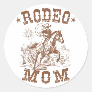 Rodeo Mum Western Cowboy Mummy Family Matching Mot Classic Round Sticker