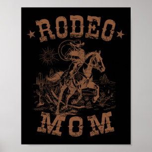 Rodeo Mum Western Cowboy Mummy Family Matching Mot Poster