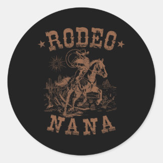 Rodeo Nana Western Cowboy Family Matching Mother's Classic Round Sticker