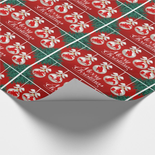 Rodeo Ornaments Merry Christmas Gift Wrap Paper (Corner)