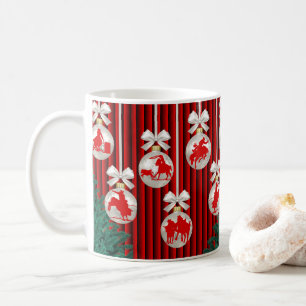 Rodeo Ornaments On Red Holiday Mug/Cup Coffee Mug