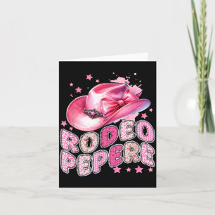 Rodeo Pepere Pink Cowgirl 1st Birthday Family Card