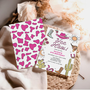 Rodeo Pink Western Birthday Invitation