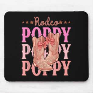 Rodeo poppy pink boots coquette cowgirl birthday mouse pad