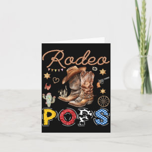 Rodeo Pops Western Cowboy Birthday Matching Family Card