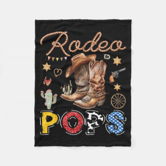 Rodeo Pops Western Cowboy Birthday Matching Family Fleece Blanket