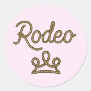 Rodeo Princess Country Western Tiara Crown Pink  Classic Round Sticker