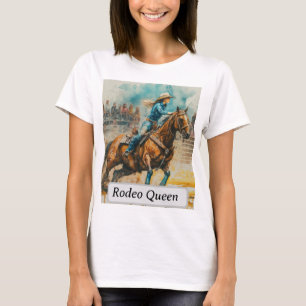 Rodeo Queen Barrel Racing Cowgirl Watercolor T-Shirt