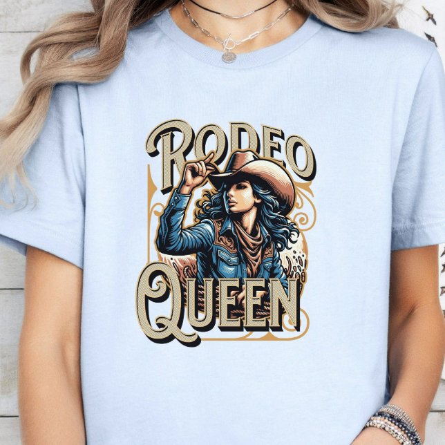 Rodeo Queen, Cowgirl Gift, Girl Boss Blue T-Shirt (Creator Uploaded)