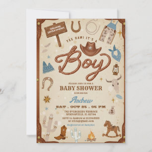 Rodeo Ranch Wild West Cowboy Baby Shower Invitation