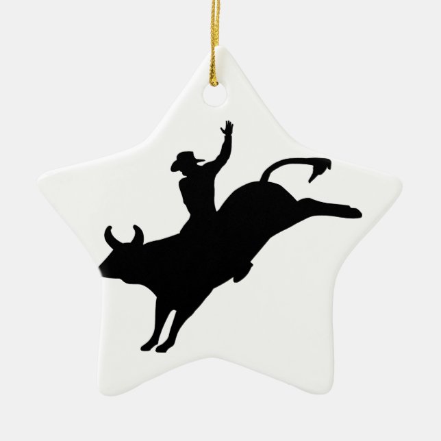 Rodeo Rider Ceramic Tree Decoration (Front)