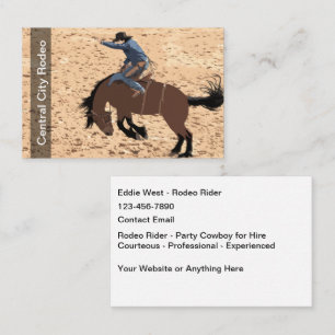 Rodeo Rider Cowboy For Hire Business Card