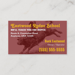 Rodeo School   Bull Rider Training / Instructor Business Card