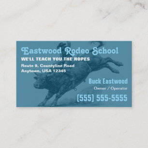 Rodeo School Bull Rider Training / Instructor Business Card