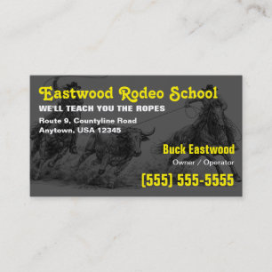 Rodeo School   Cowboy Roping Instructor Card