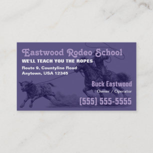 Rodeo School   Cowboy Roping Instructor Card
