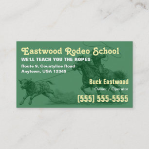 Rodeo School Cowboy Roping Instructor Card