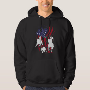 Rodeo Team Roping Horse Riding Equestrian Header Hoodie