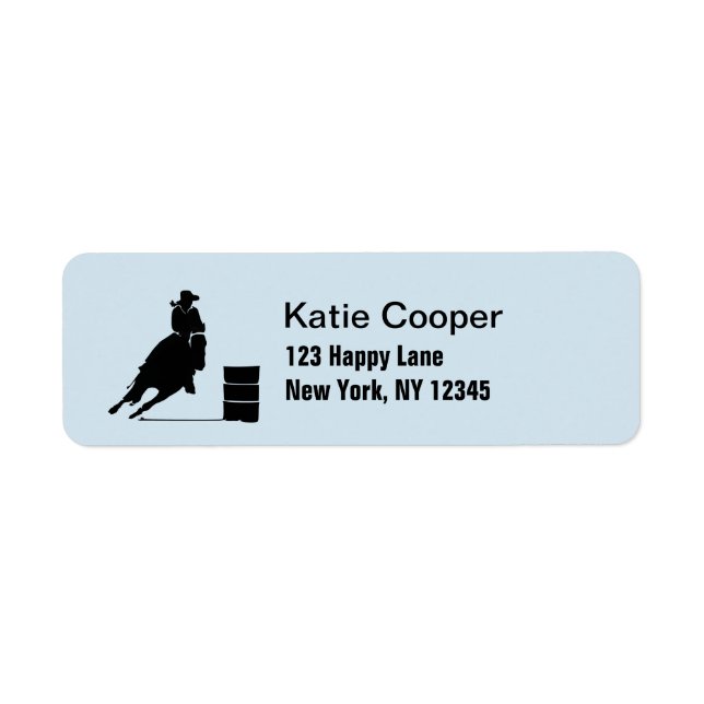 Rodeo Theme Cowgirl Barrel Racing Silhouette (Front)