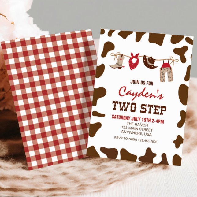 Rodeo Two step Western Cowboy 2ND Birthday Invitation (Creator Uploaded)