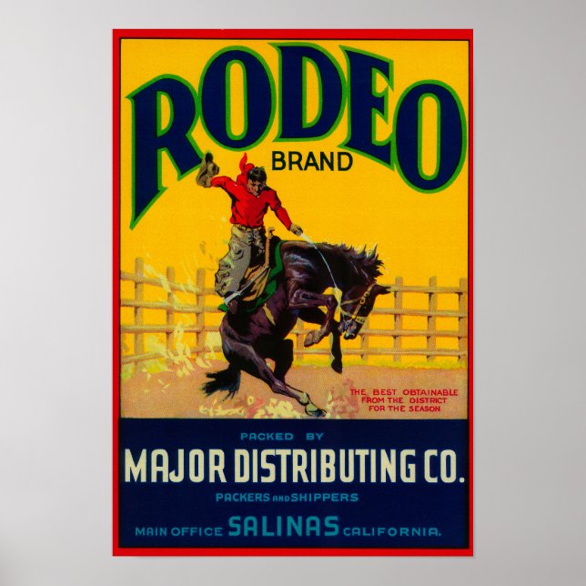 Rodeo Vegetable LabelSalinas, CA Poster (Front)
