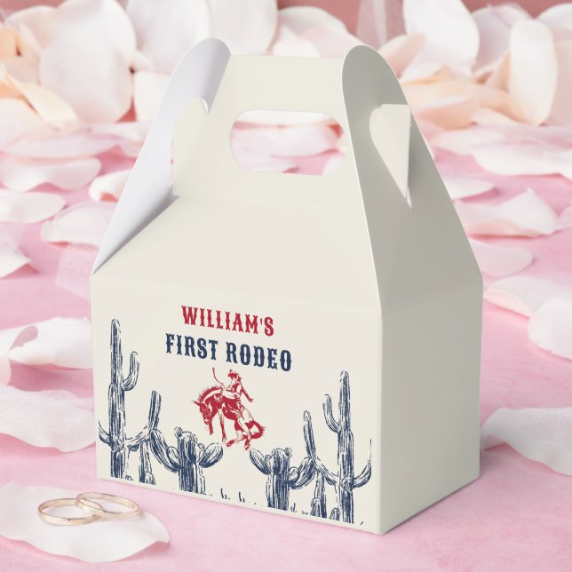 Rodeo Western Cowboy 1st Birthday Party Favour Box (Wedding)