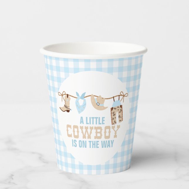 Rodeo Western Cowboy Baby Shower Paper Cups (Front)