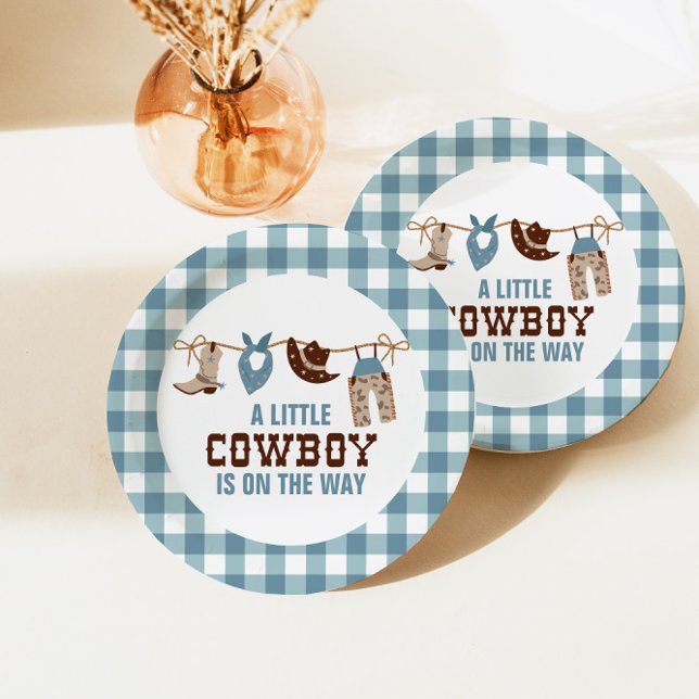 Rodeo Western Cowboy Baby Shower Paper Plates (Creator Uploaded)